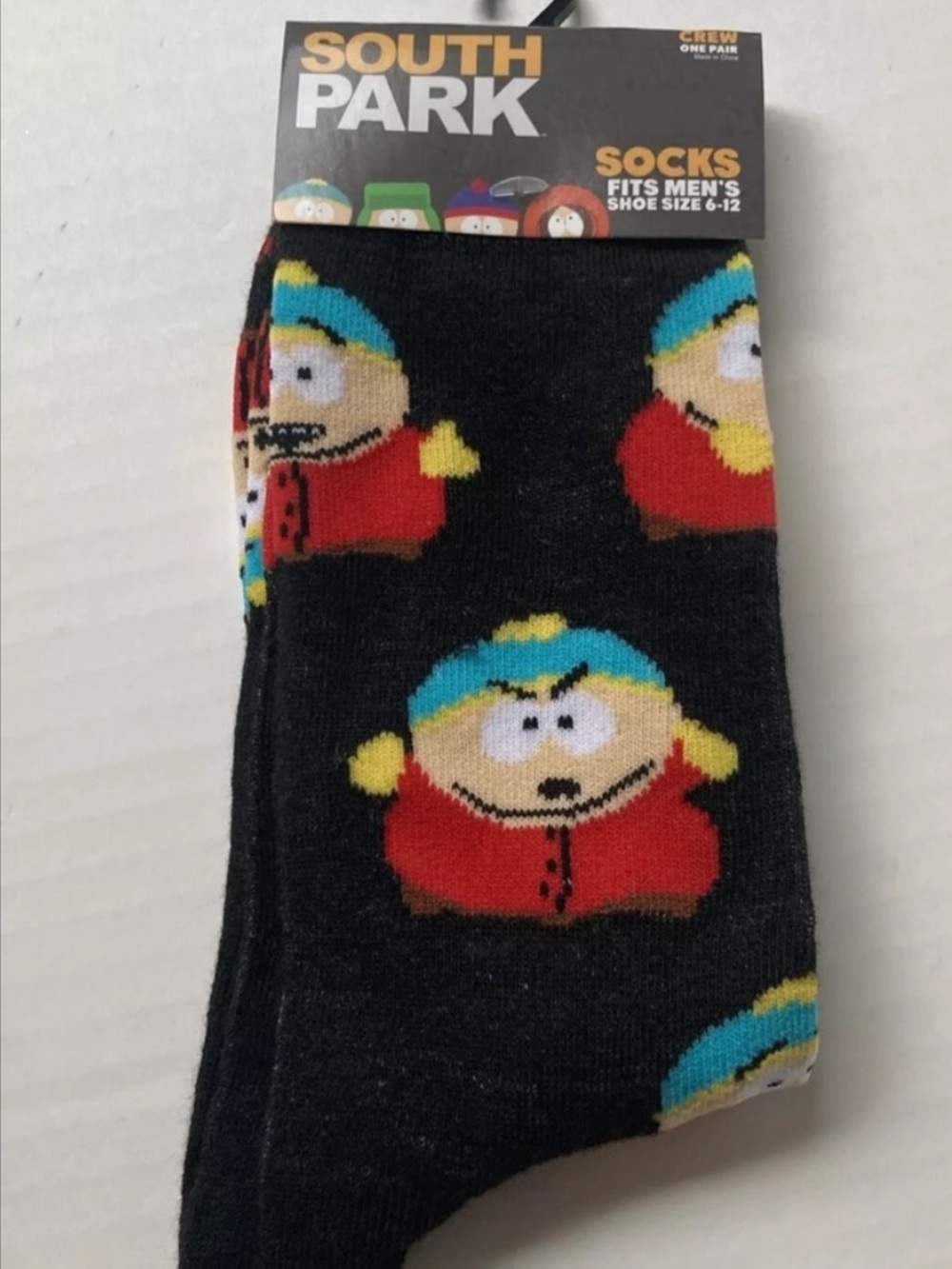 South Park CARTMAN Mens Crew Socks Novelty Shoe Size 6-12